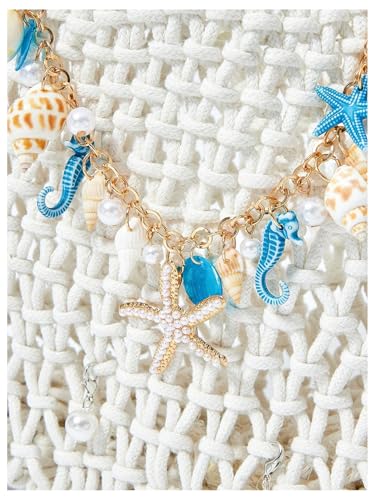 Bolso Tote de Crochet con Cadena Estrella de Mar para Mujer miniatura 4
