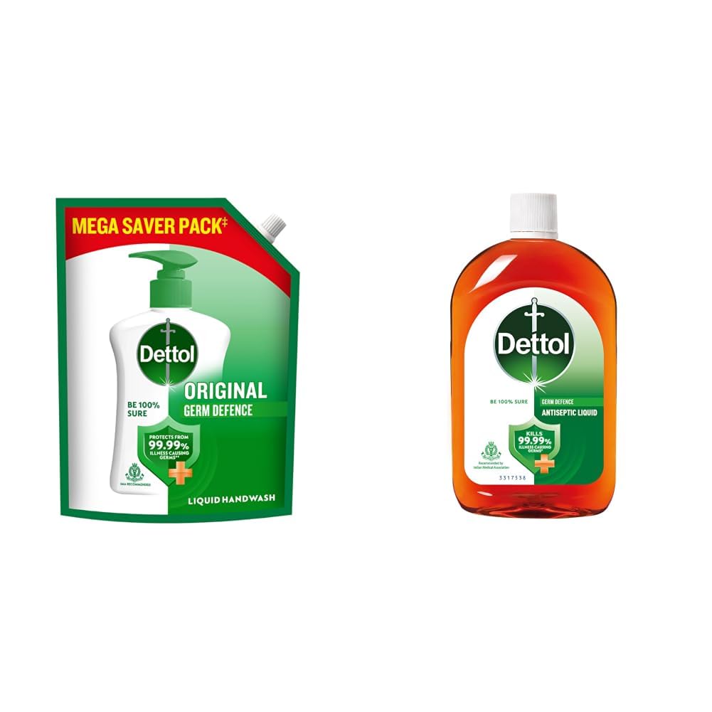 Dettol Liquid Handwash Refill - Original Hand Wash- 1350ml | Germ Defence Formula | 10x Better Germ Protection & Antiseptic Liquid for First Aid, Surface Disinfection and Personal Hygiene, 1300ml-image-25