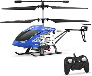 Remote Control Helicopter 3.5 Channel RC Helicopter W/Gyro Altitude Hold One-Key Take Off/Landing and High/Low Speed 2.4GHz Outdoor Aircraft Drone Flying Toy for Kids Adults (Blue)