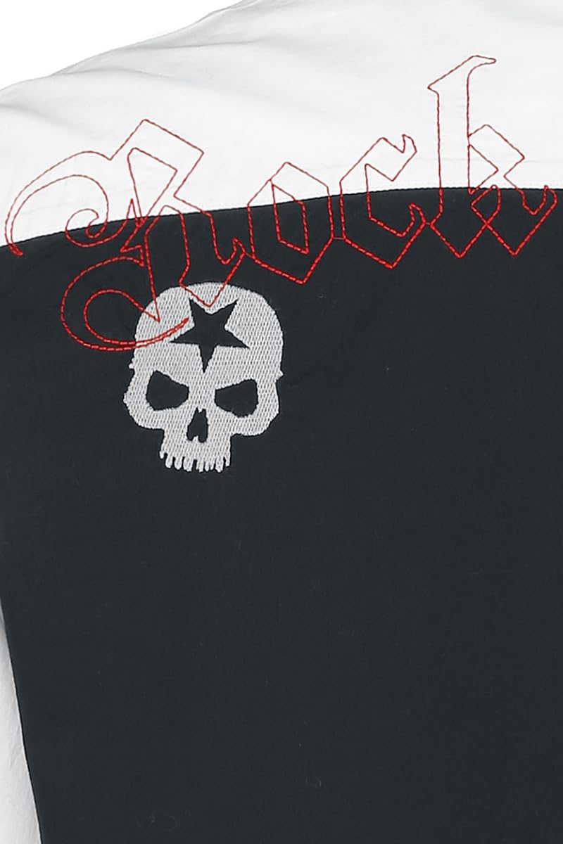 Rock Rebel by EMP Herren schwarz-weißes Hemd mit rockigem Print