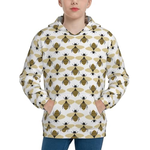Honey Bees Kid Hoodies Boys Sweatshirts Girls Pullover with Pocket