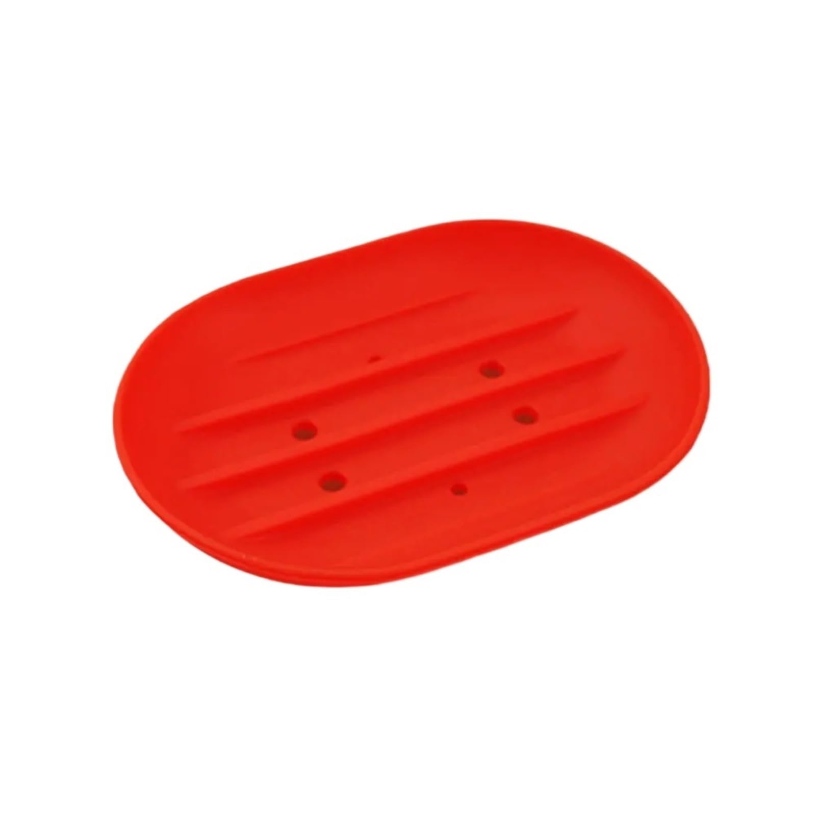 3Pcs Silicone Bathroom Dish Home Shower Travel Hiking Holder Container Soapbox Soap Rack Flexible for Soap(Red)