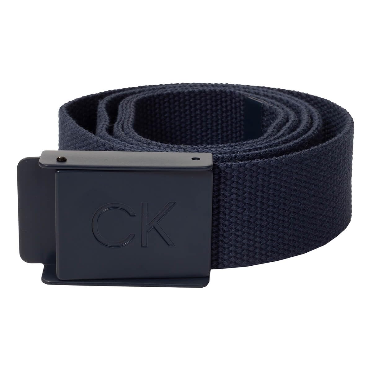 Calvin Klein Men's Navy Ck Monogram Buckle Golf Belt - One Size