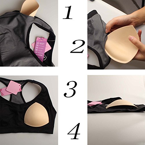 TopBine Removable Bra Pads Inserts Women's Comfy Sports Cups Bra Insert for Bikini Top Swimsuit (C/D)