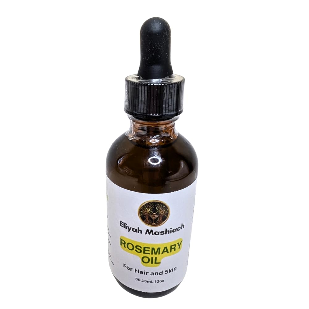 Eliyah Mashiach Rosemary Oil for Hair and Skin Care, Natural Blend with Olive Oil and Vitamin E, 2oz Dropper Bottle