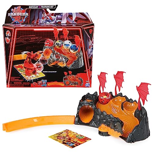 Bakugan 3.0 Zestaw treningowy z Core Ball Titanium Dragonoid ze smoczego klanu, krajobraz treningowy z indywidualną figurką i kartami kolekcjonerskimi, dla dzieci od 6 lat