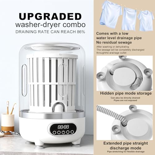 Image of 3L Portable Washing Machine,3 In 1 Portable Washer And Dryer Underwear Washing Machine,Mini Lavadora Portatil for Home, Apartment, Hotel, Camping & Travel(3L capacity)