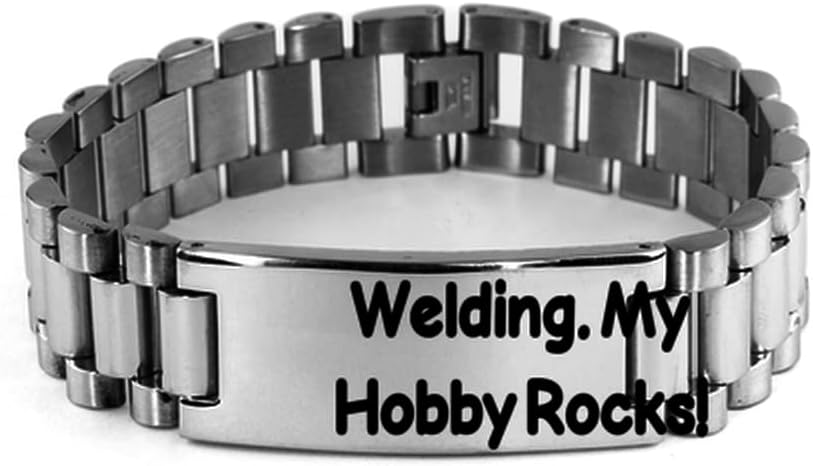 Welding Gifts for Men Women, Welding. My Hobby Rocks!, Sarcastic Welding Ladder Bracelet, Engraved Bracelet from Friends, Funny Ladder Bracelet Gift Gag Gift, White Elephant, Secret Santa, Funny