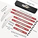 Stair Tread Template Tool with Portable Storage Bag, Stair Tread Shelf Layout Measuring Self Scribe Tool Set for Riser Partitions Self Cutting Drywall (Red) by FEITON