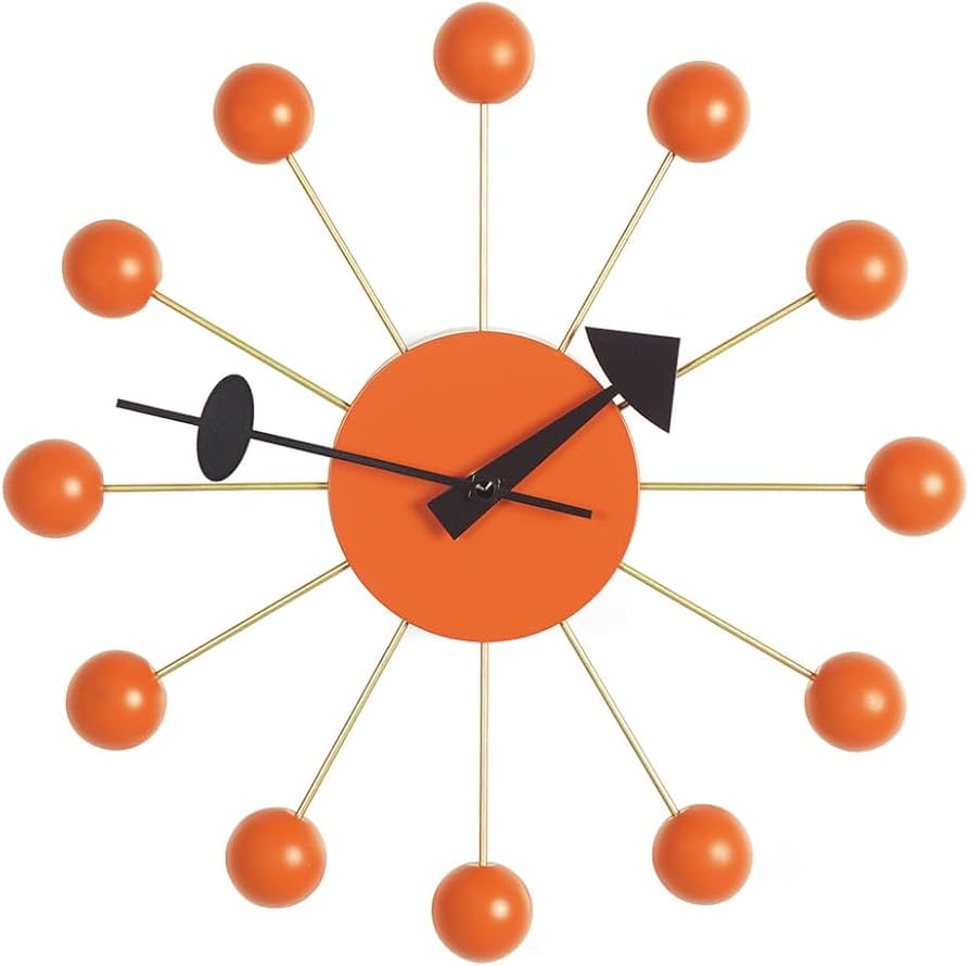 Amazon.com: Vitra Ball Wall Clock Orange : Home & Kitchen