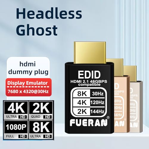 Dummy Plug HDMI 2.1 4K 120Hz Emulador Display Virtual miniatura 4