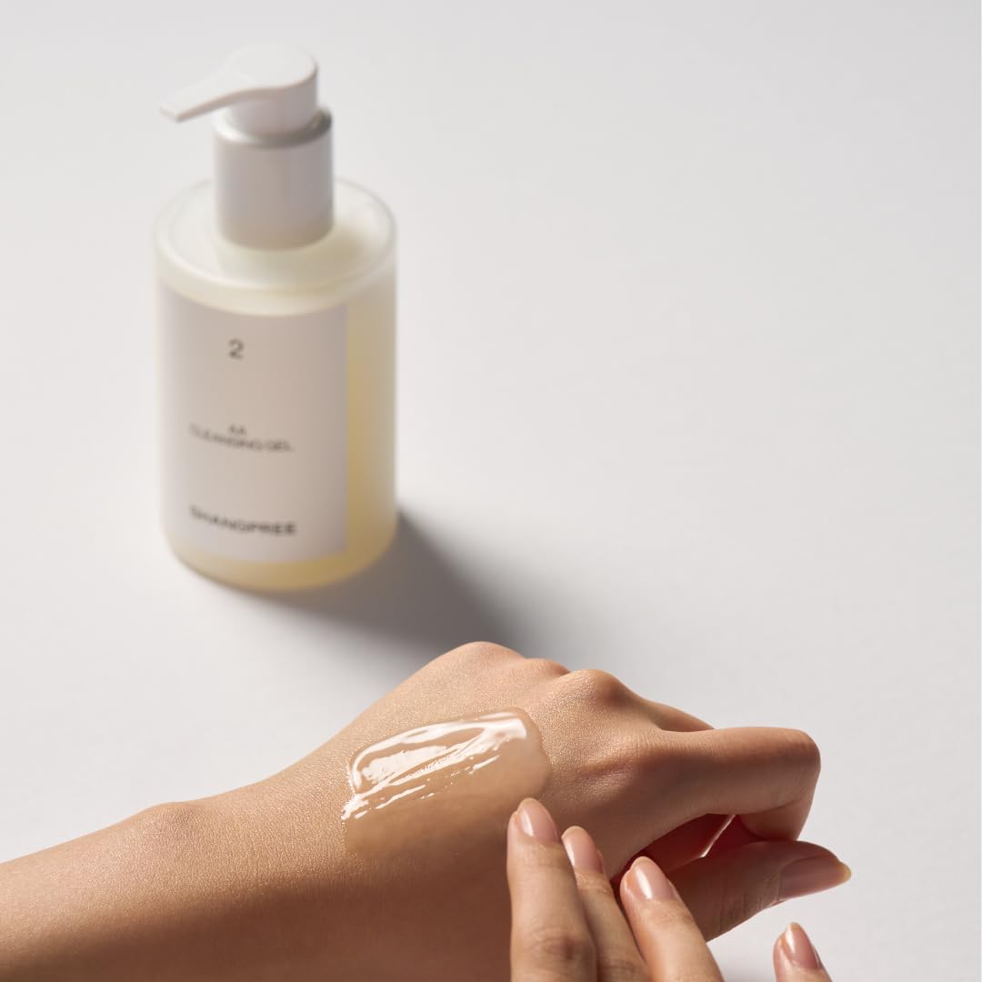 Shangpree AA Cleansing Gel, 3-Phase Cleanser Gel to Oil to Milk, Gentle Deep Cleansing and Hydrating Finish, Removes Makeup, For Sensitive Skin, 200ml / 6.76 fl.oz.