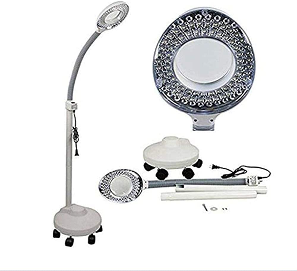 EUQKKWLOY Lámpara de pie con Lupa LED 3X, luz fría, Lupa Grande portátil, lámpara de iluminación con Lupa Ideal.