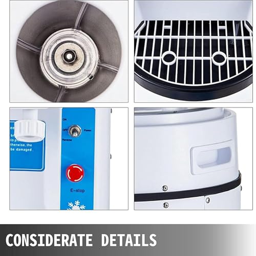 PODEC Elektrischer Eiszerkleinerer, 350 W, Schneekegelbereiter, Eisrasiermaschine, Tisch-Eiszerkleinerer Mit 11 L Fassungsvermögen, Geschwindigkeit 320 U/min, Für Cocktails, Smoothies