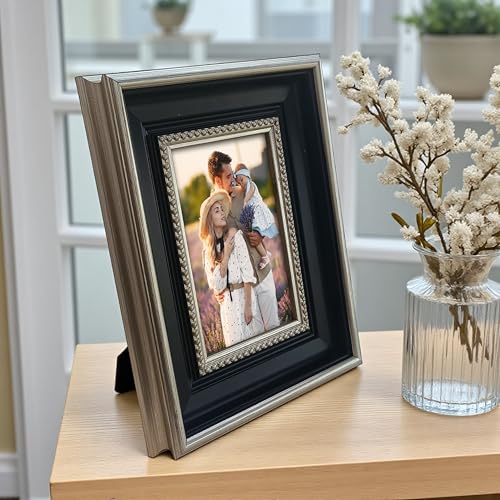 Image of Art Street Elegant Table Photo Frame for Tabletop With Back Stand, 4x6 Inch Photo, Decorative Frames Perfect for Home Decor, Unique Gift Idea, Durable, Birthday, Wedding, Return Gift (Black)
