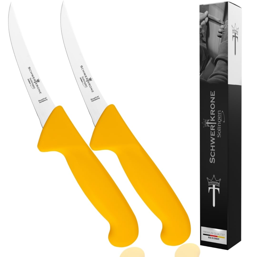 Cuchillo de carnicero Schwertkrone Solingen Alemania Set 2 piezas Cuchillo deshuesador