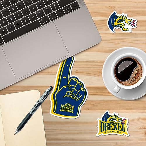 Image of Drexel University 9ct Vinyl Large Deluxe Stickers Variety Pack - Laptop, Water Bottle, Scrapbooking, Tablet, Skateboard, Indoor /Outdoor - Set of 9