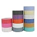 Washi Tape Set, 7 Rolls YuBoBo Grid Washi Masking Decorative Tapes for DIY Decor Planners Scrapbooking Adhesive School/Party Supplies