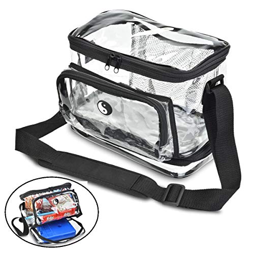 HEAVY DUTY Clear Lunch Bag with Separate Cold Pack Compartment. KEEP YOUR FOOD