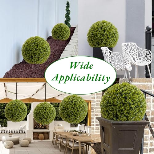 Topiary Ball 2 Pcs, Artificial Boxwood Topiary Balls Garden Spheres Decorative Balls for Outdoor Patio Garden and Indoor, Wedding Decoration, 21 Inch