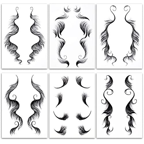 6 Pieces Baby Hair Edge Tattoo Stickers Temporary Hair Template Makeup Tool Waterproof Lasting Makeup Edge Tattoo Edges Curly Hair DIY Hairstyling Hair Stickers for Makeup (Multi-Pattern)