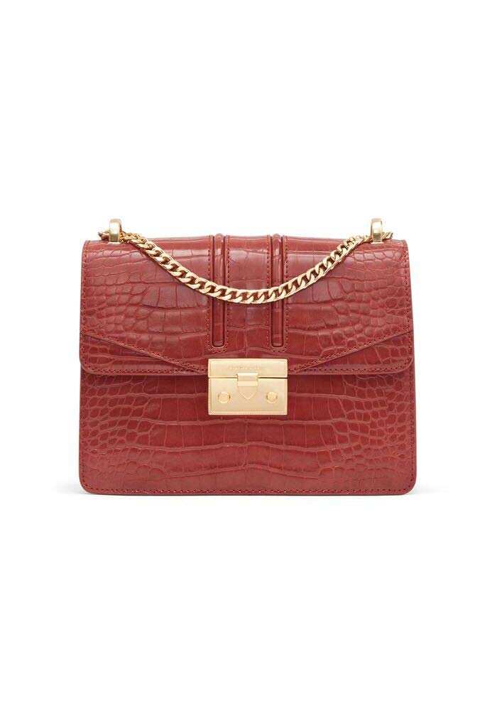 CHARLES&KEITH Handbags Embossed alligator Purse Crocodile pattern bag for women