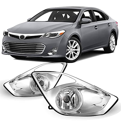 CPW Fog Lights Compatible with [2013 2014 2015 Toyota Avalon] Clear Lens Bumper Driving Fog Lights Pair + Wiring + Switch Kit