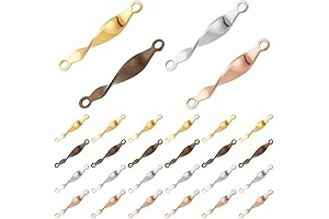 PandaHall 80pcs Twist Charms Jewelry Making Connectors