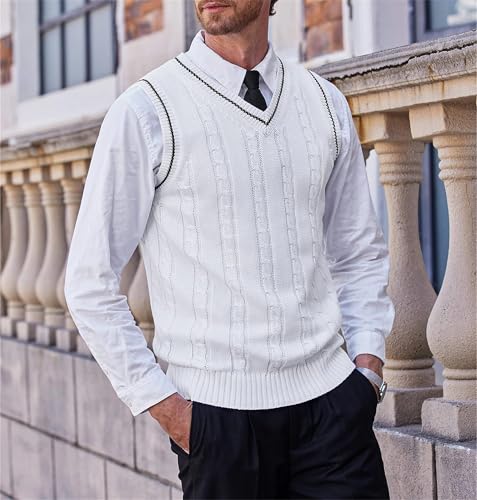 Men's Knitwear Vest Sleeveless Casual V Neck Slim Fit Pullover Cashmere Wool Classic Waistcoat Cardigans3