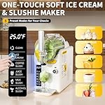 2 IN1 Ice Cream Maker Slushie Machine for Home - 88oz Slushy Machine Maker No Ice Needed Self Cleaning, Frozen Drink Machine, 5 Preset for Soft Serve Ice Cream, Slushie, Margarita, Frappés, Milkshake - Image 4
