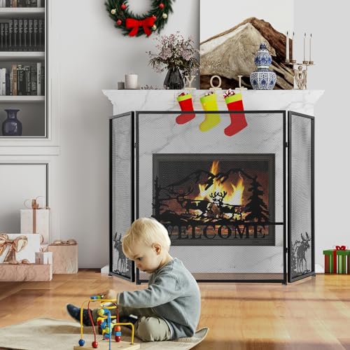 GIANTEX Pantalla de Chimenea