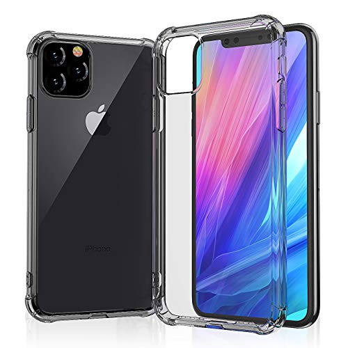 KIPONE Phone Cases For iPhone 11(5.8In) Case 11(6.1In) Case 11(6.5In) Case Shock-Absorption Bumper Cover Anti-Scratch Toughened Glass Screen Protector Universal Waterproof 11(6.5In)-01-02