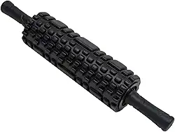 Rolo de Massagem Foam Roller com Bastão Liberação Miofascial Premium Rubber Fit