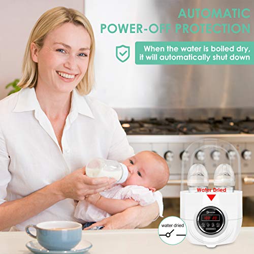 Baby Bottle Warmer Dry Sterilizer Steam, EIVOTOR Electric Steam Sterili-zer with LED Display Accurate Temperature Control for Breastmilk or Formula, BPA Free