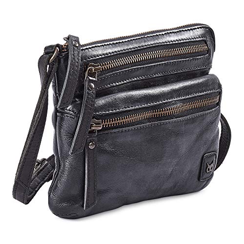 Damen Umhängetasche Aus Echtleder - Triple Zip Sling Bag Weiches Rindsleder