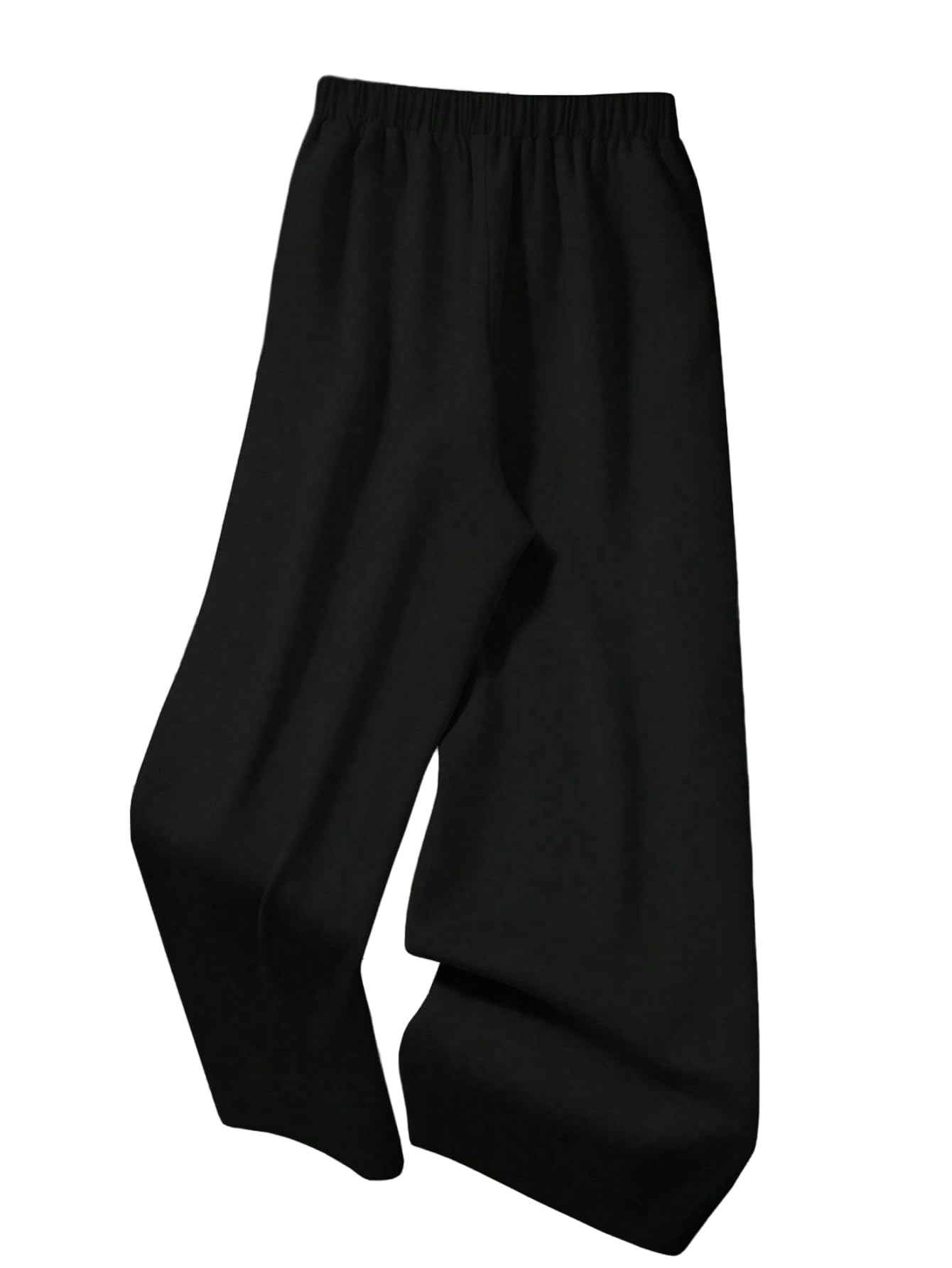SOLY HUX Pantaloni da donna taglie forti, pantaloni da jogging a vita alta, per il tempo libero, con orlo a contrasto, gamba larga, pantaloni casual