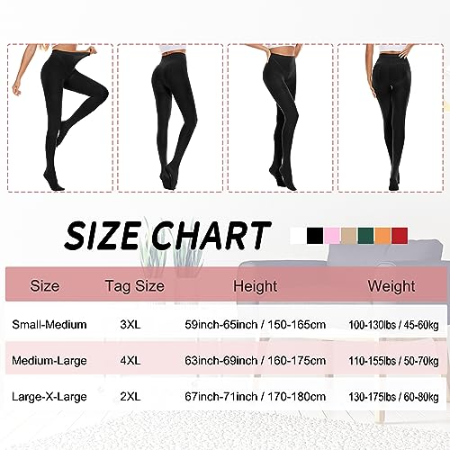 Century Star Womens Tights Opaque Pantyhose Ballet Tights Dance Stockings Run Resistant High Waisted 80D Control Top White Medium-Large thumb #5
