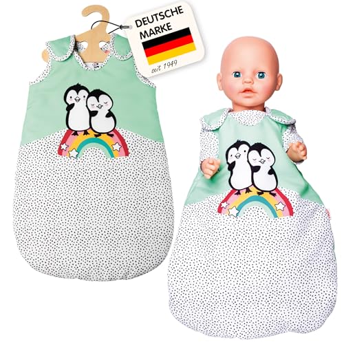 Heless 2194 - Schlafsack für Puppen im Pinguin Pünktchen Design, mit...