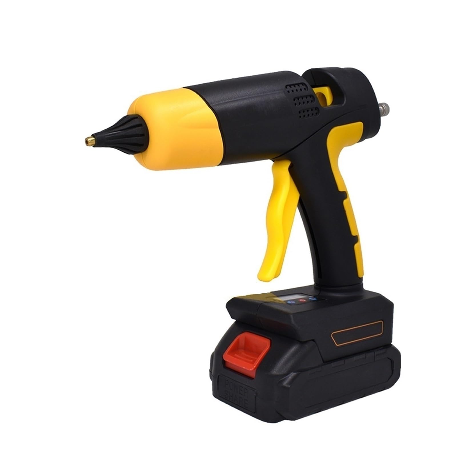 Pistola de Pegamento Caliente inalámbrica con termostato Digital, batería reemplazable, Barras de Pegamento de 11 mm y Boquilla de Cobre Puro (Juego de 7)