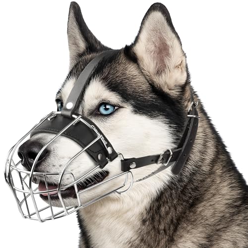 Metal Husky Muzzle for Large Sized Dog – Basket Muzzle for Dogs w...
