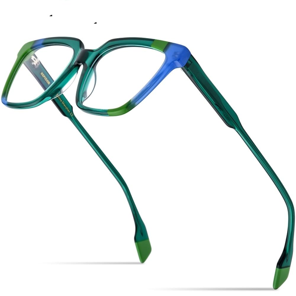MUTYNE Mehrfarbige Acetat-Brillengestelle für Herren, Retro, quadratisch, für Damen und Herren