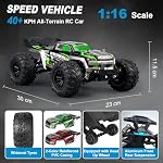 1:16 Échelle 4WD Haute vitesse RC Voiture, 40 KM/H Camion de télécommande hors route pour adultes & Ados - Véhicule électrique tout terrain avec 2 Batteries rechargeables & 2,4 GHz - Idée cadeau (1:16)