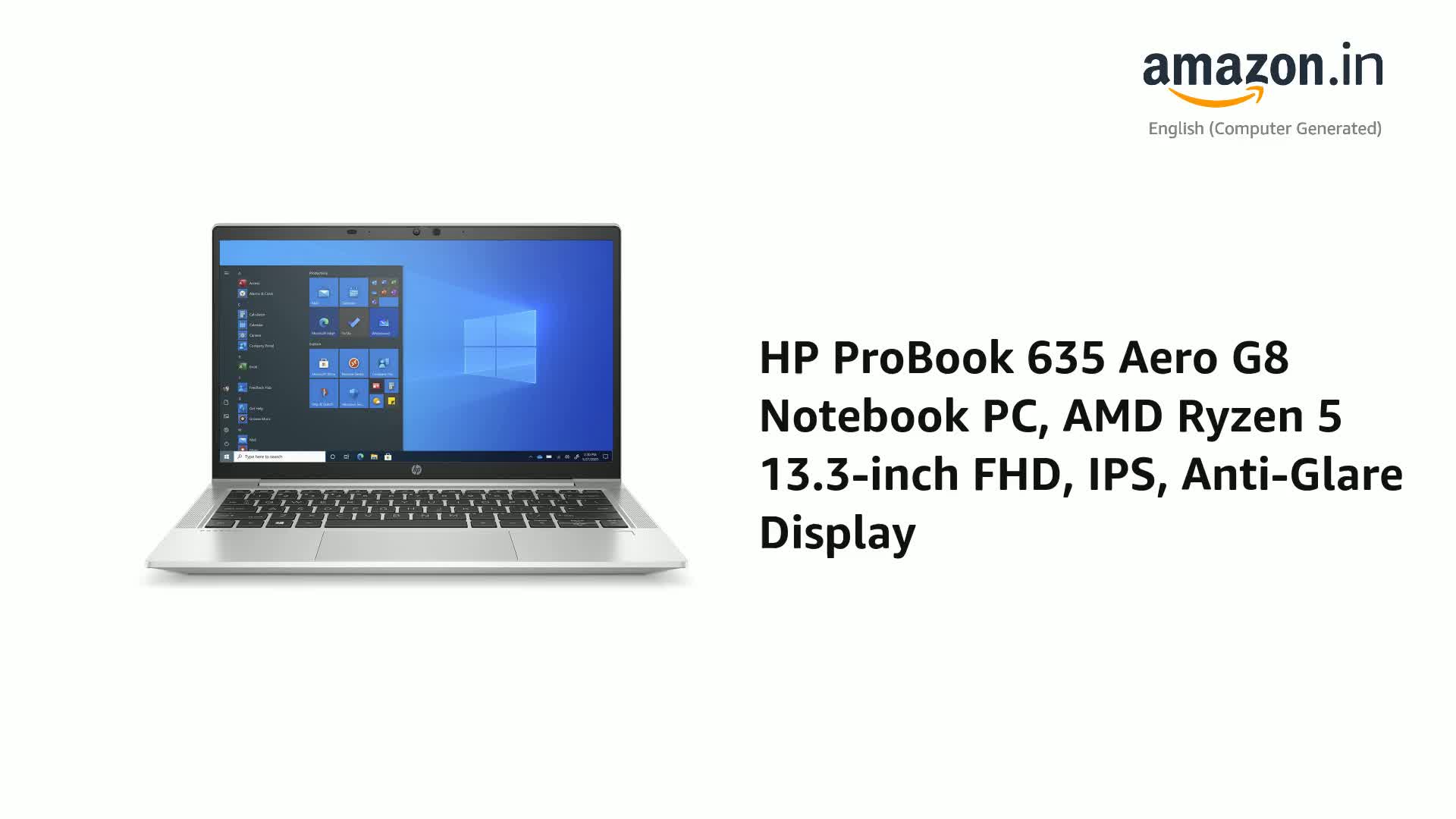 HP Probook 635 Aero G8 Notebook Pc, AMD Ryzen 5 13.3 Inches Fhd 