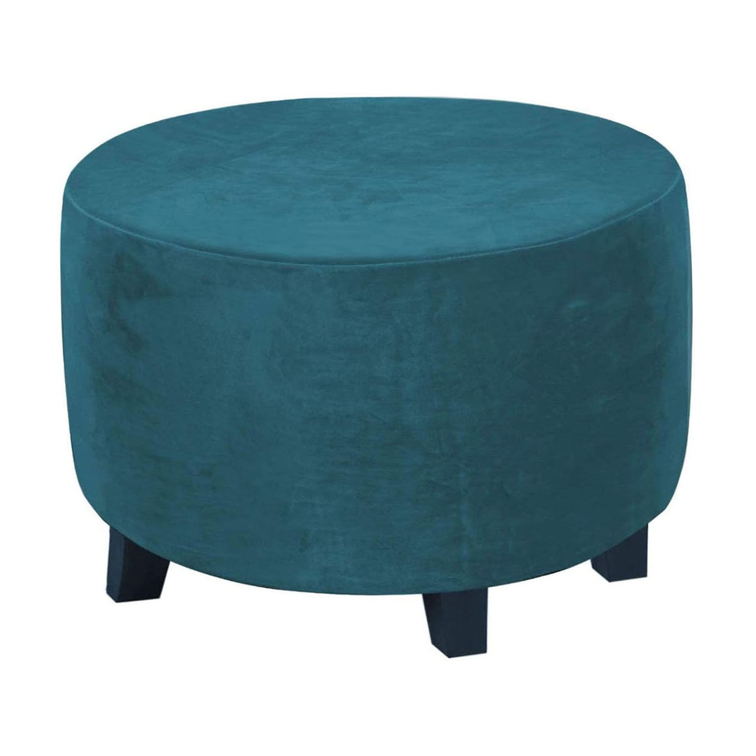YYDSWTW Round Footstool Cover Stool Covers Footstool Cover Storage Ottoman Cover Footstool Cover Round Foot Stool Covers Ottoman Bench Cover 60-74cm dark blue