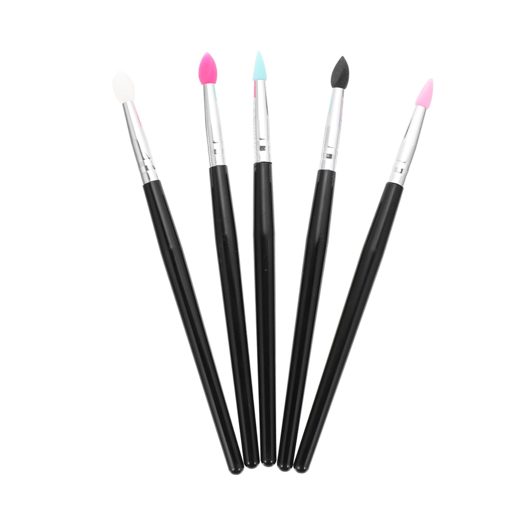 PartyKindom Silicone Eye Shadow Brush Set Angled Brush for Powder Concealers Eyeshadow