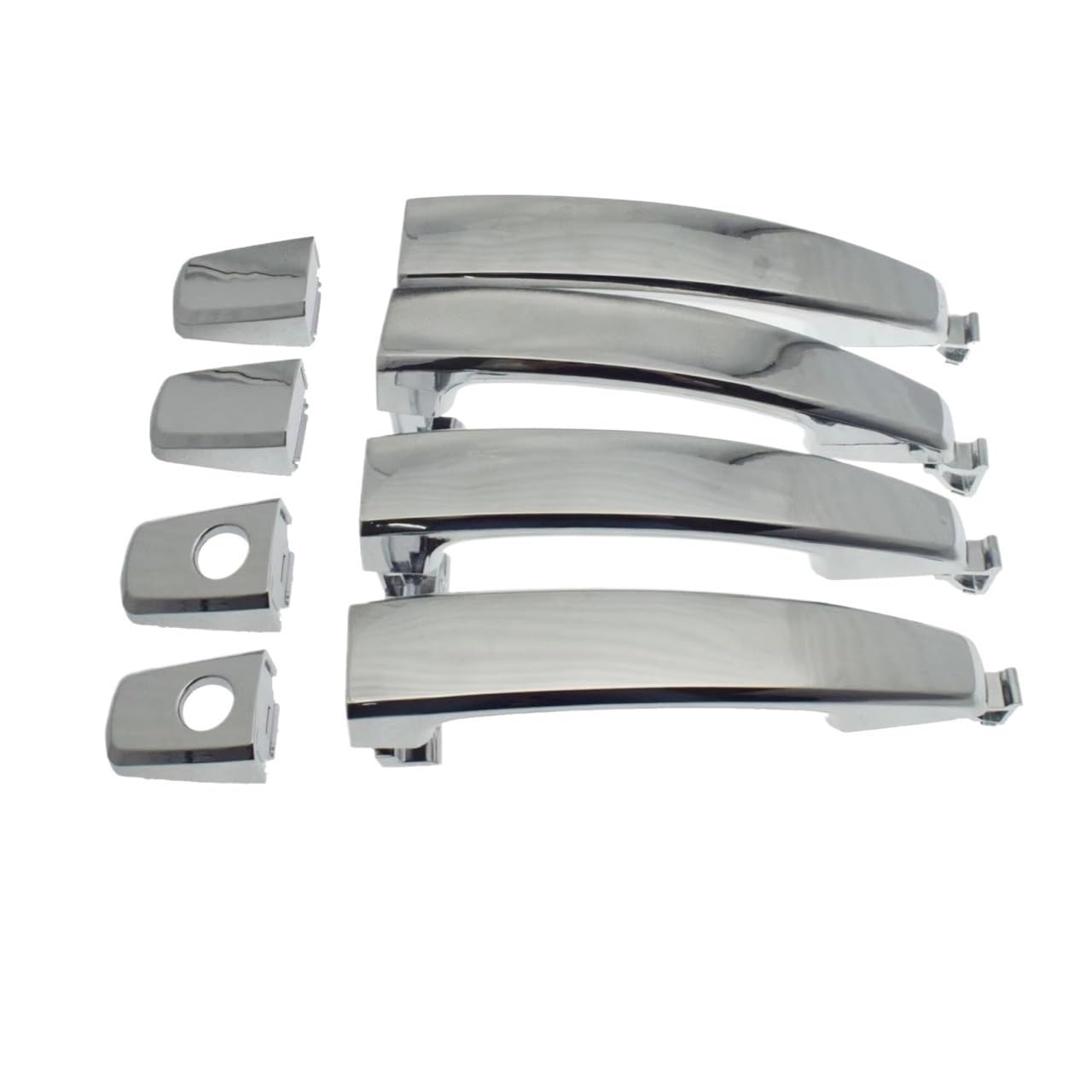 RAtsch Car Side Exterior Door Handle Outside Exterior Door Handles Chrome w/Keyhole Front Rear Left Right for Chevy for Aveo for Captiva 96468266 96468306 96468280 96468254(Set 4PCS 2 Keyhole)