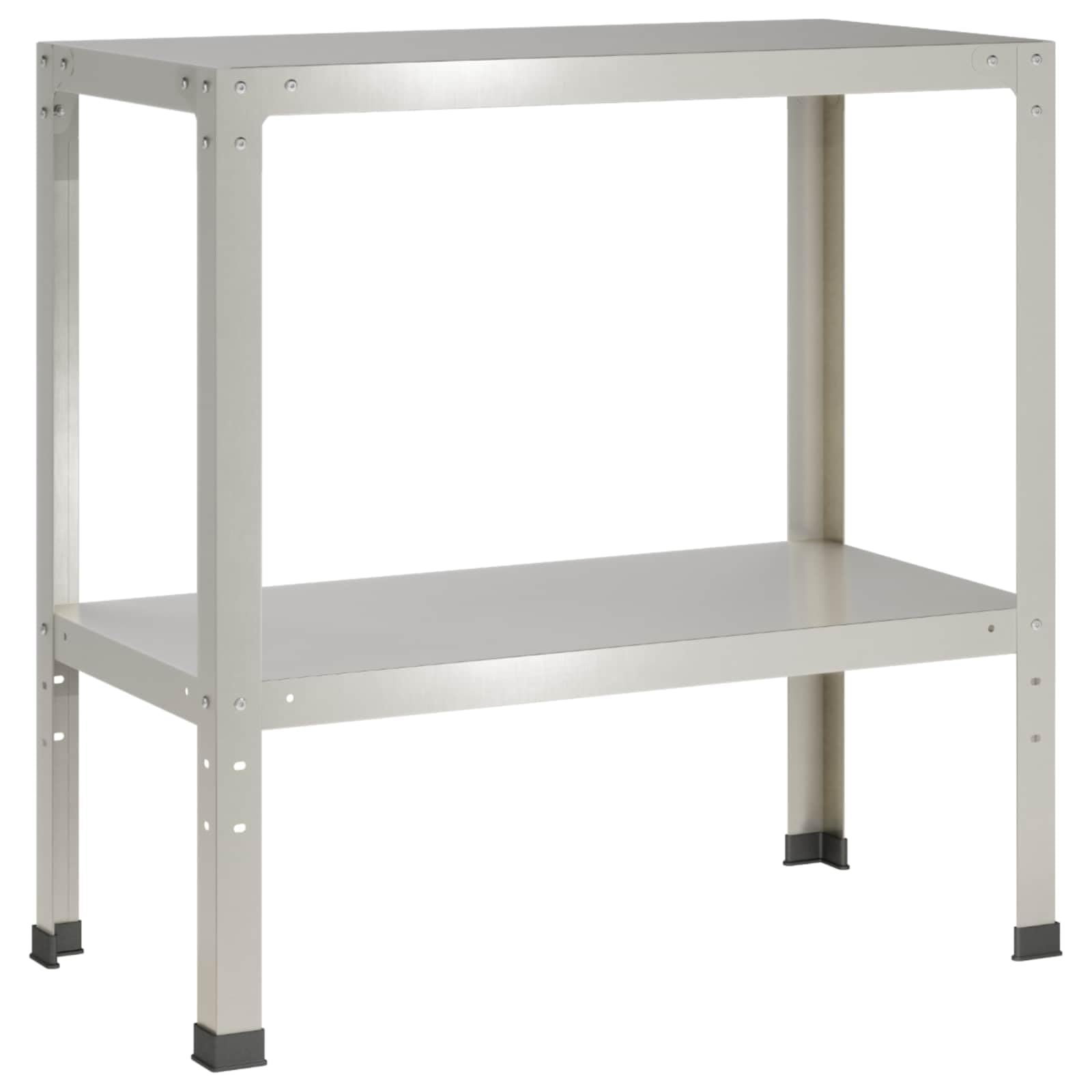 vidaXL Tavolo da rinvaso 80 x 40 x 80 cm Acciaio Inox Argento