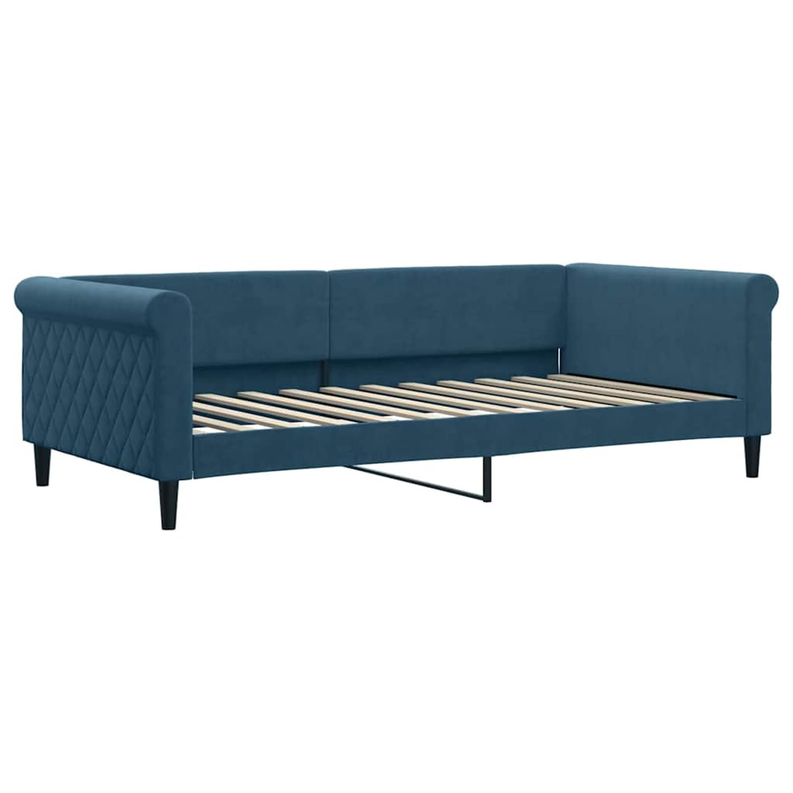 ATOMSTACK MAKER Divano letto pieghevole 2 in 1, in velluto blu, 100 x 200 cm, con struttura in legno e metallo, design moderno minimalista per soggiorno o camera da letto, materassi non inclusi
