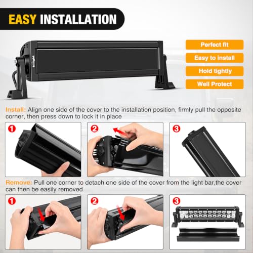 Image of Nilight 13.5 Inch Spot Flood Combo LED Light Bar Black Cover