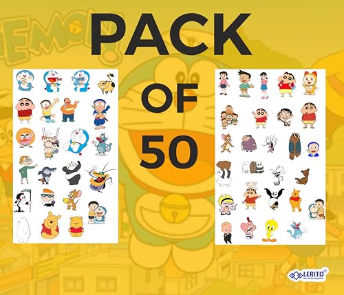 Image of Cartoon Stickers for Kids & Teens - Vinyl Decals | Waterproof Stickers for Laptops, Water Bottles, Bikes